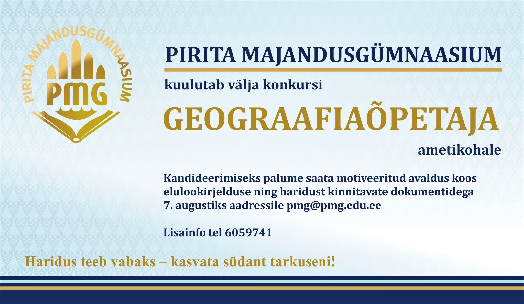 Konkurss geograafiaõpetaja ametikohale